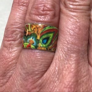 Painted enamel ring